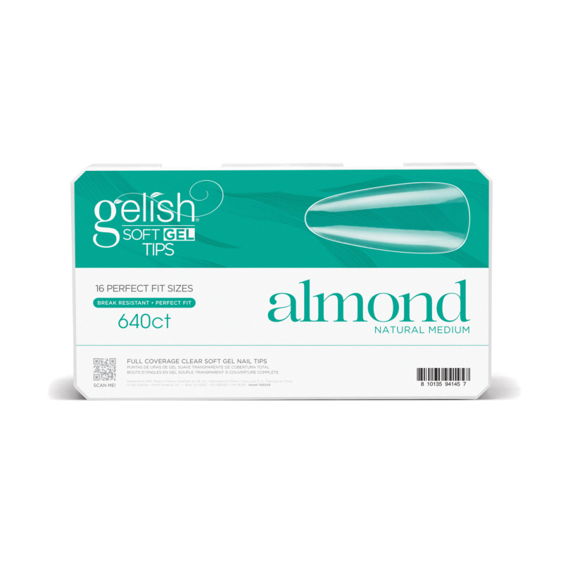 Gelish Soft Gel Tips - Almond Natural Medium 640ct